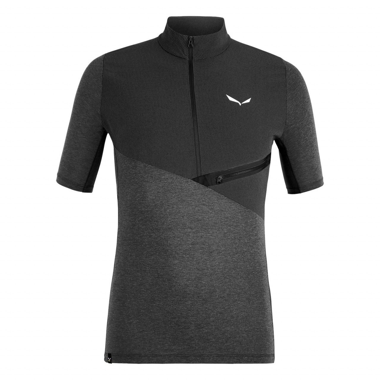 Salewa Agner Hybrid Dry Zip Erkek T-Shirts Siyah Türkiye 652387AZB